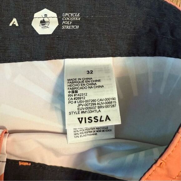 Vissla Men’s The Lark Eric Geiselman Signataure Floral Swim Board Short Size 32 - Picture 10 of 13